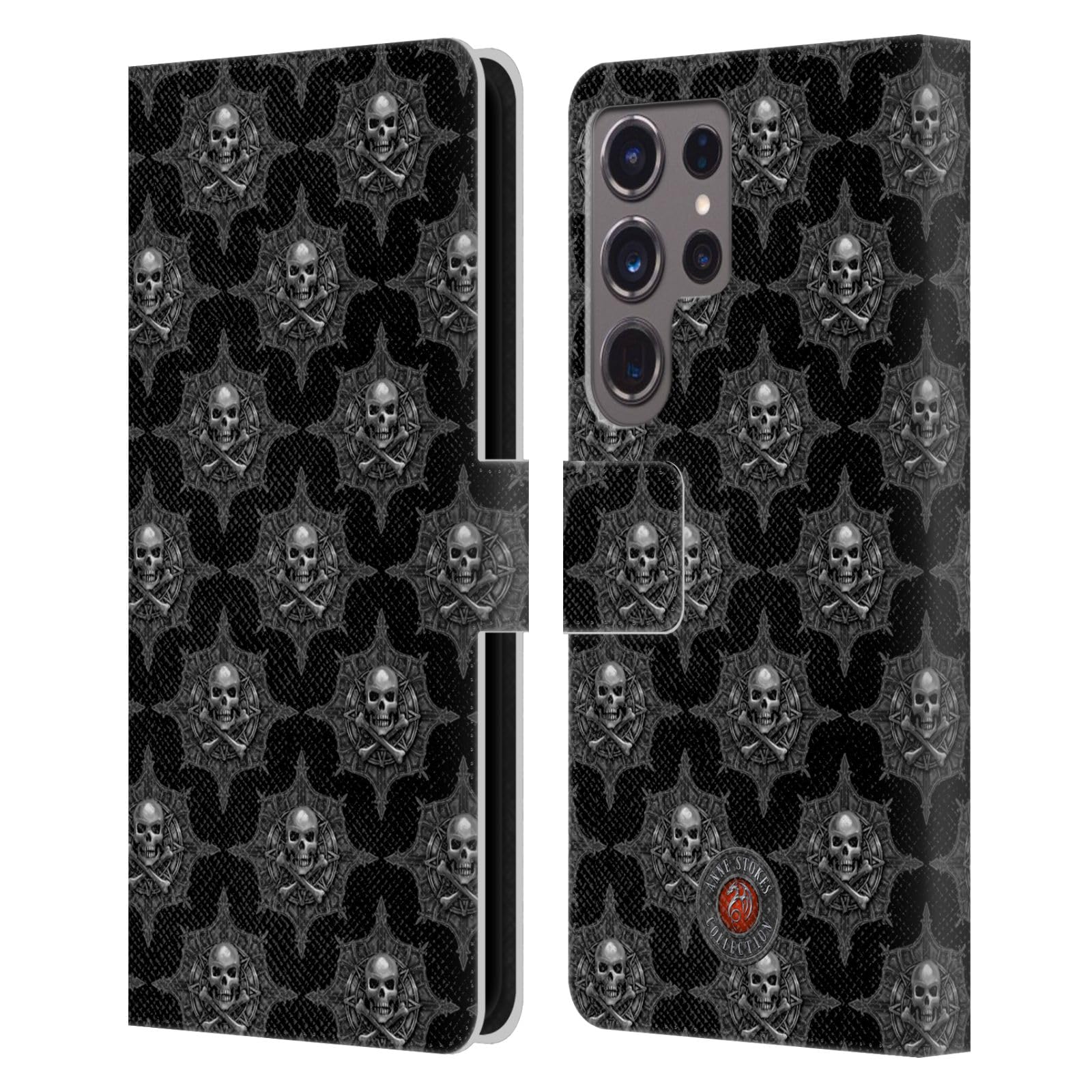 Funda Samsung Galaxy S24 Ultra Head Case Designs calavera cuero con soporte 7