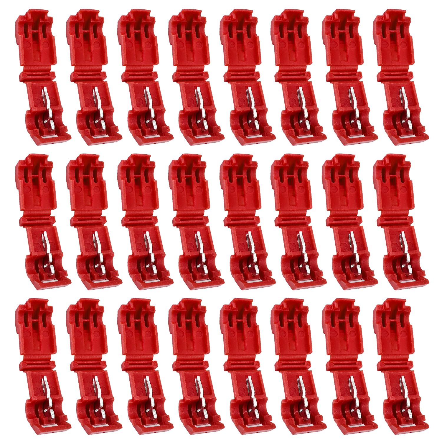 Lot de 24 Bornes de Raccordement pour Câble Périphérique de Tondeuse Robot - Station de Charge - Connecteur de dérivation en T -