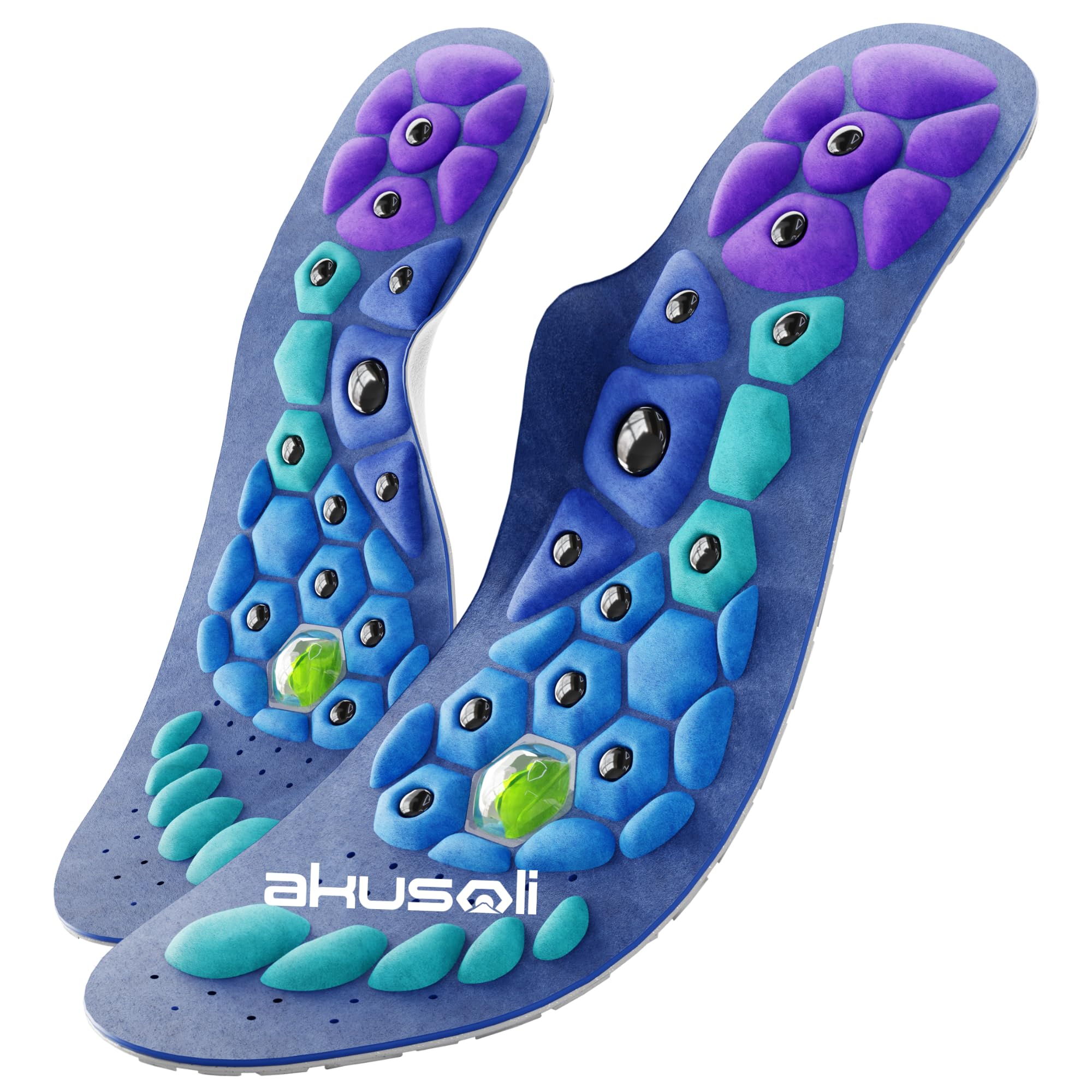 Akusoli Einlagen Original, Magnetische Akupressur Einlegesohlen für Fußkomfort EU36-41.5