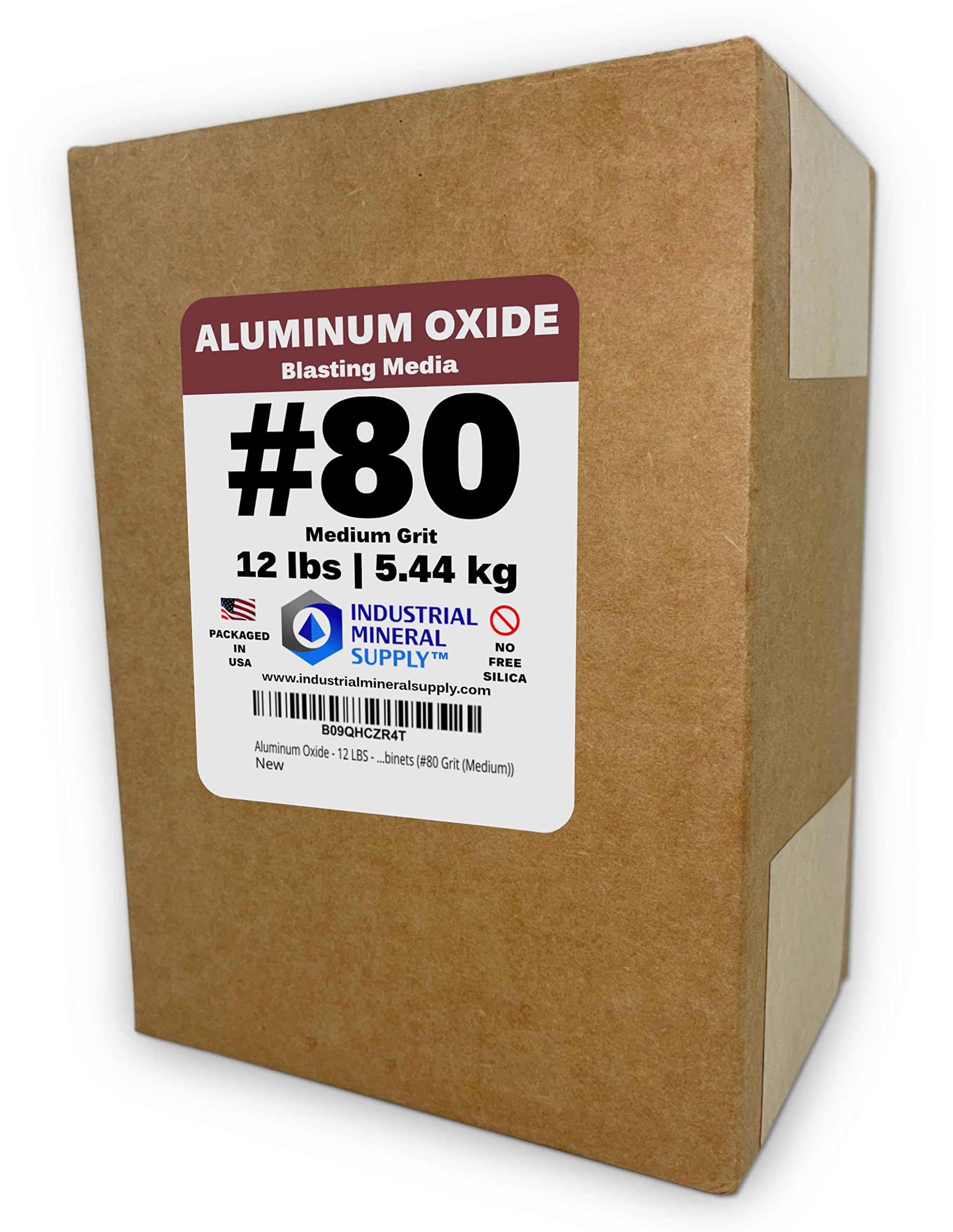 Industrial Mineral Supply Aluminium Oxide #80 Grit (Medium) - 12 lb Brown Blasting Media for Sandblasters, Sandblast Guns, and Blast Cabinets