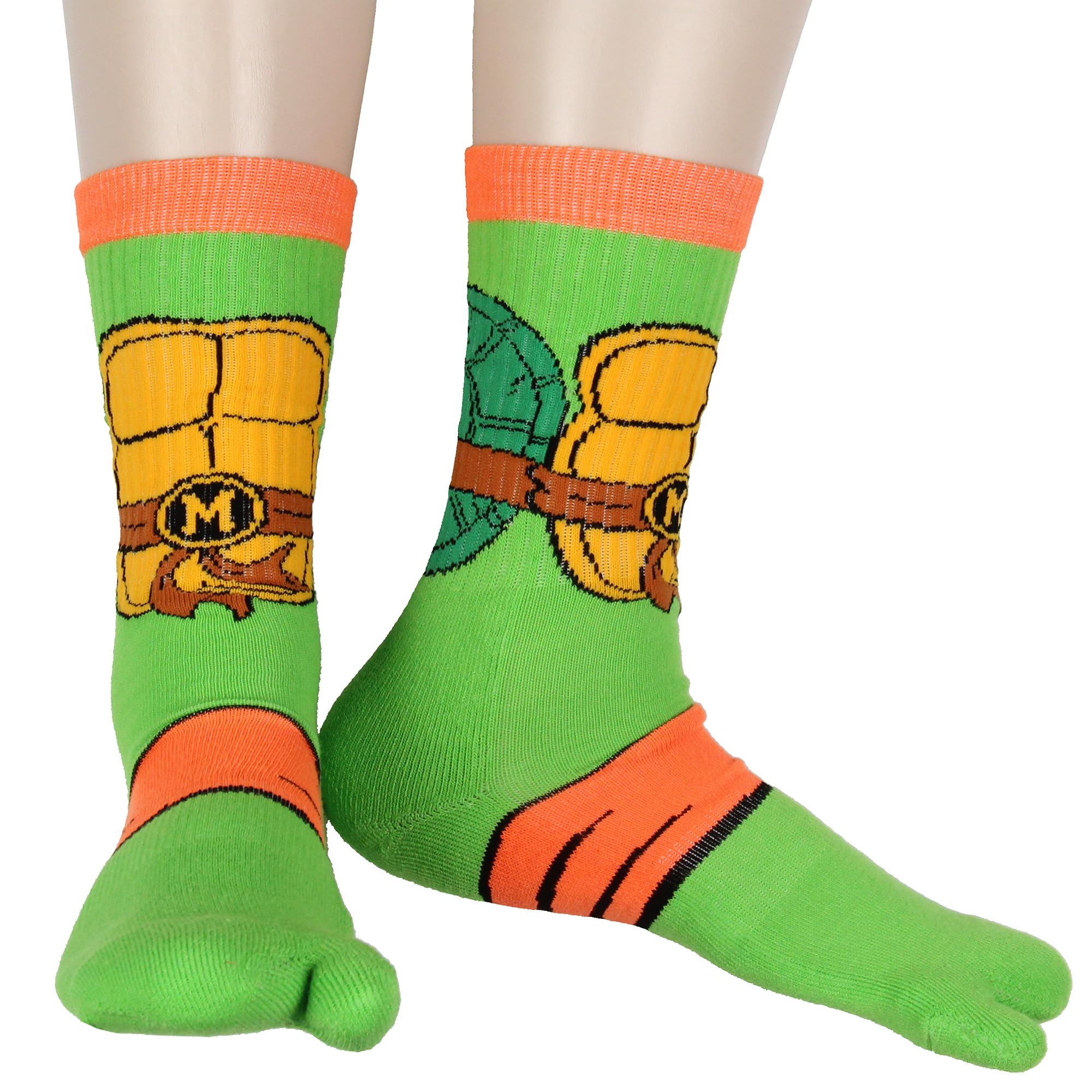 Bioworld Teenage Mutant Ninja Turtles Crew Sock For Men | All 4 TMNT Available | Raphael, Leonardo, Michelangelo, Donatello