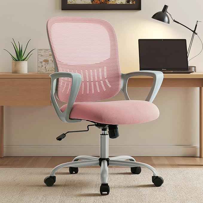 Silla De Oficina Gerencial Ergonomica Rosa