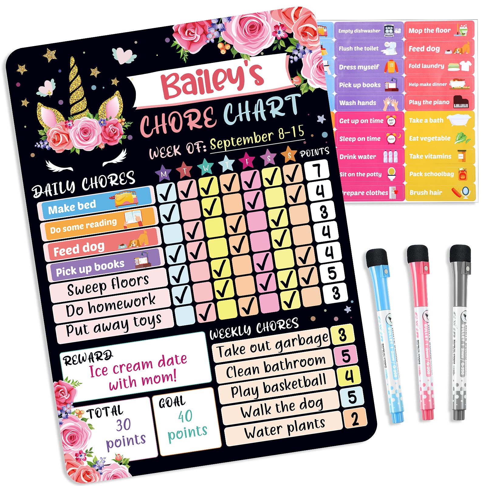 Buy Unicorn Chore Chart for Kids Good Behavior Chart