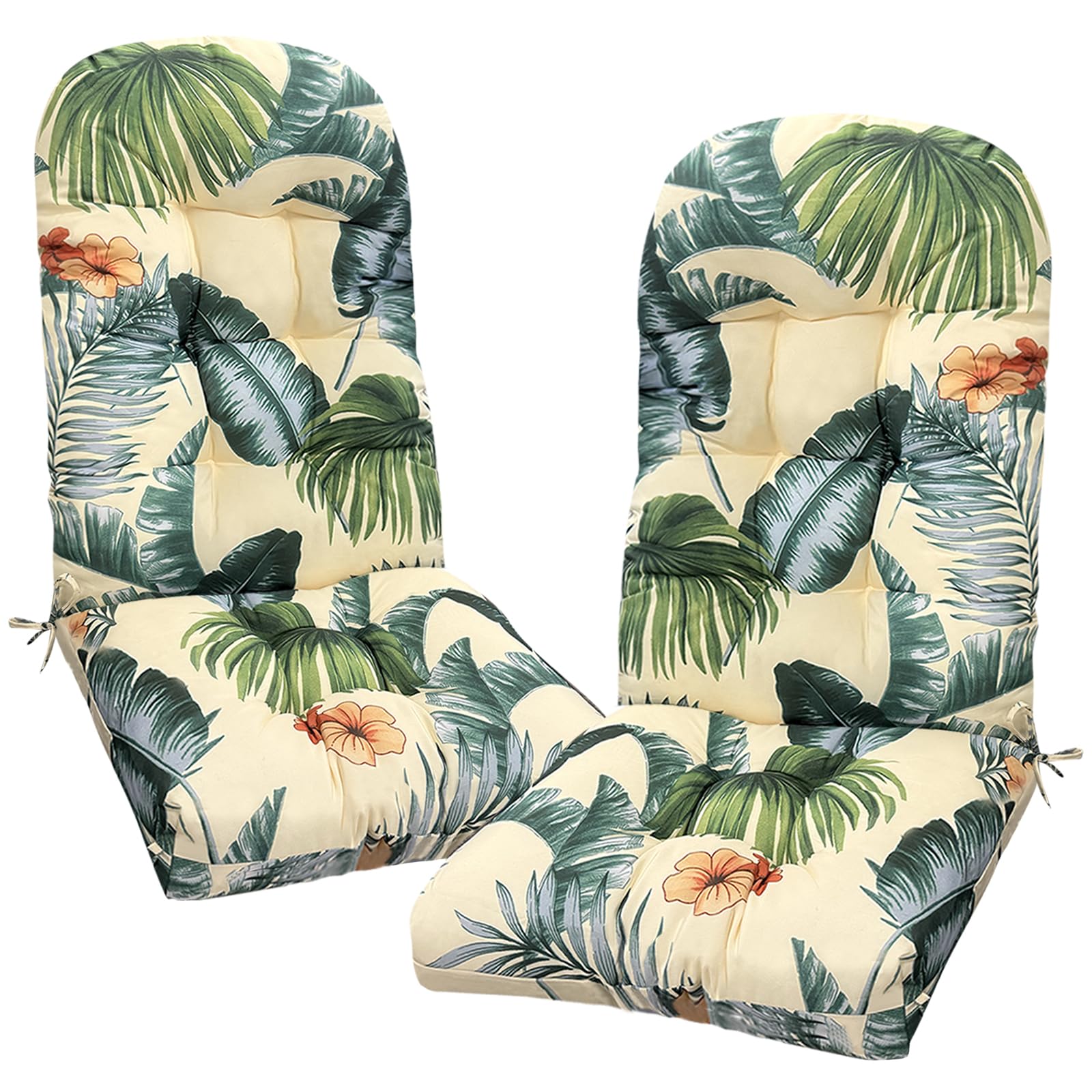 Eoieov Outdoor Seat Chair Cushions 2 Pcs Waterproof Replacement Cushion for Patio Furniture Garden High Back Thicken Outdoor Seat Pads Hawaii 47.24 * 19.69 * 4"