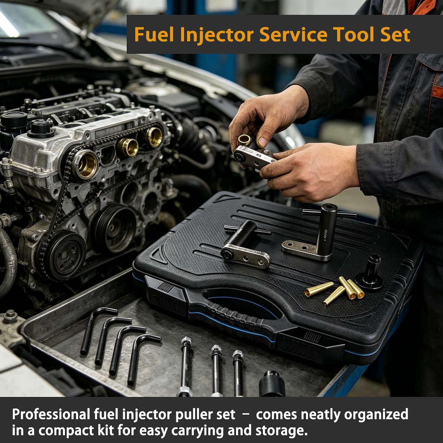 Fuel Injector Rail Puller Tool Kit – Remover & Installer Set for Seals
