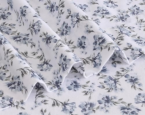 Vista 77 de RUVANTI Juego de sábanas de franela 100% algodón, tamaño matrimonial, 4 piezas, Alpine Serenity Serenidad alpina