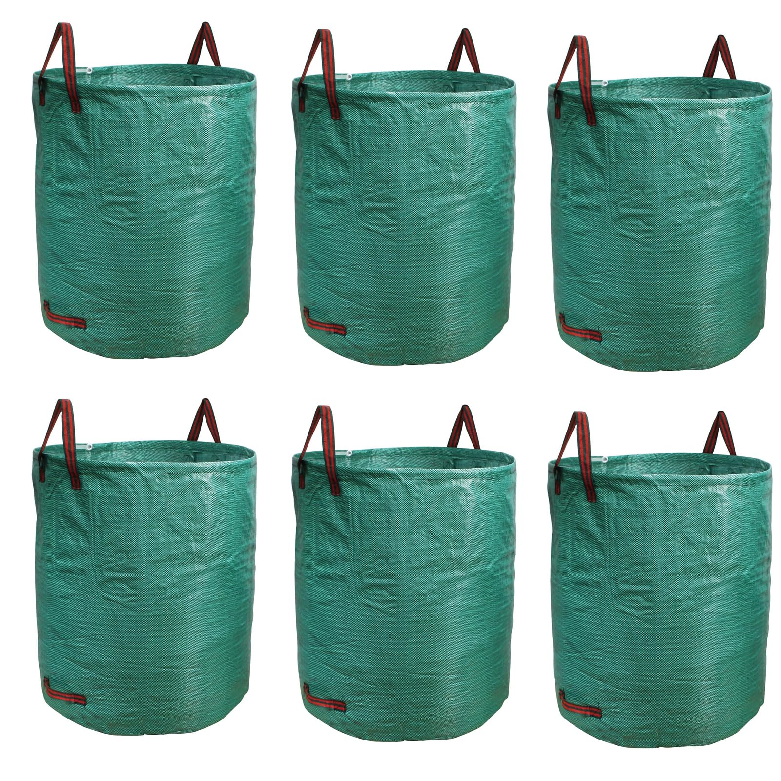 6 Stück 272 L Gartensack Laubsack Gartenabfallsack stabil - Gartensäcke für Gartenabfälle - Laubsäcke Rasenschnitt - Grünschnittsäcke faltbar, groß