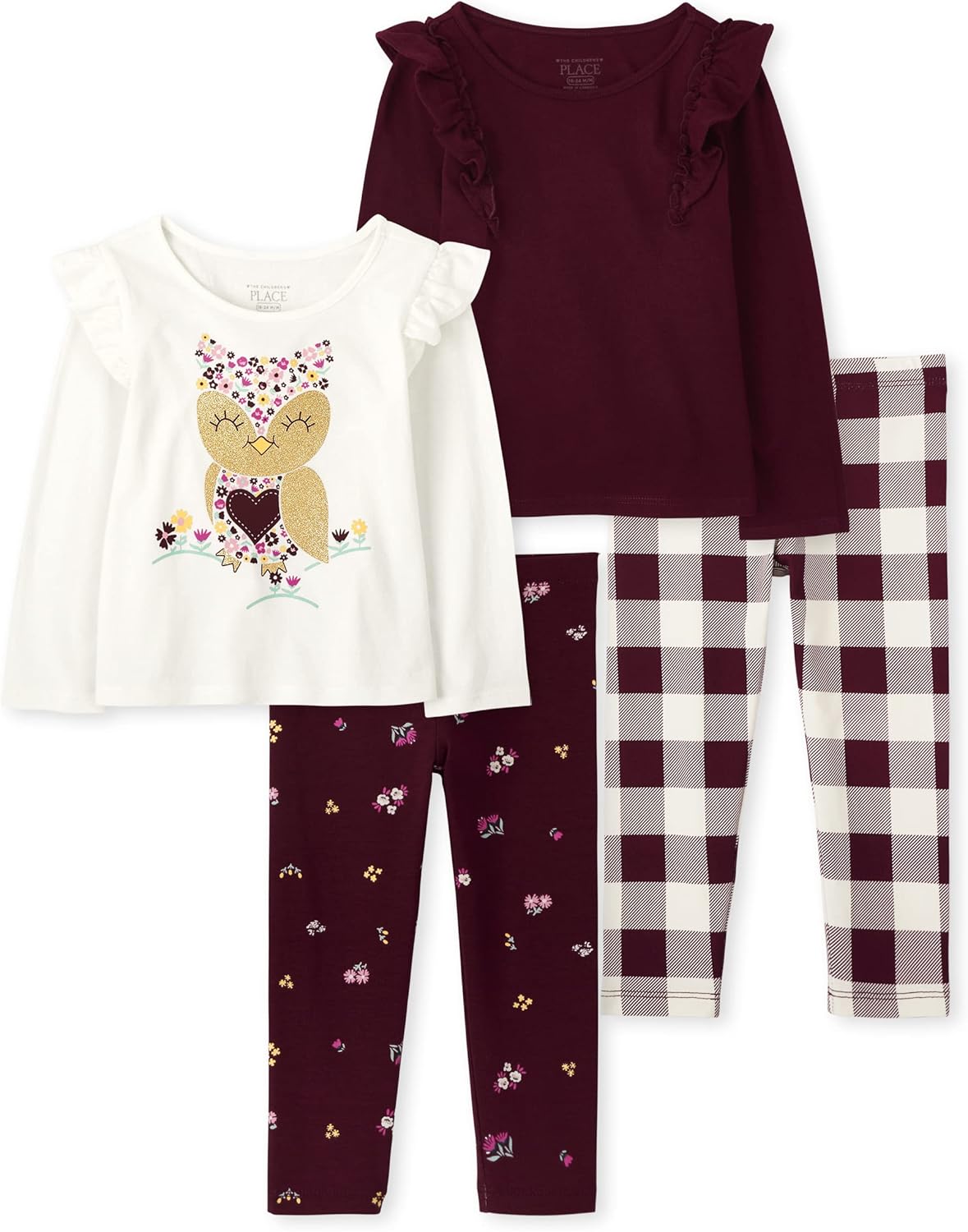 The Children's Place baby-girls And Toddler Girls Long Sleeve Shirt and Leggings Set