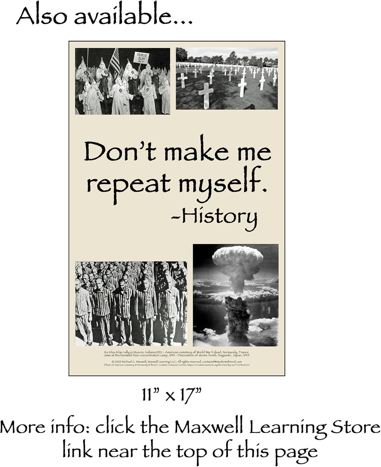 Maxwell Learning Recurring Dynamics of History Poster (Large 24" x 36")