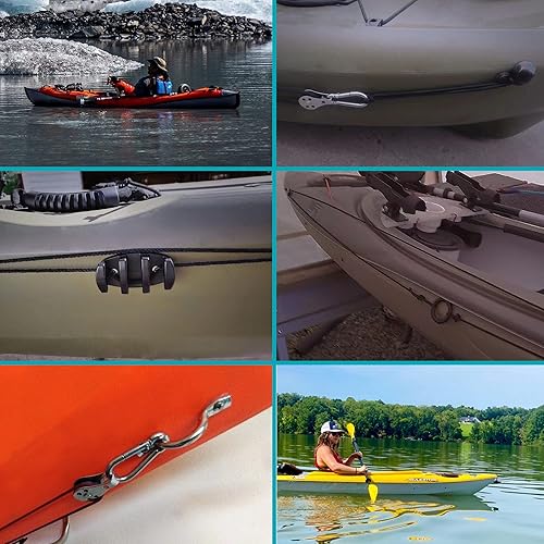 Miniatura 6 de Kit de carro de anclaje para kayak, asistente de anclaje, carrito de anclaje, sistema de anclaje para kayak, canoas, barco, etc. Cuerda de