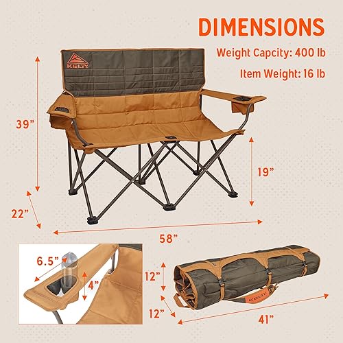 Vista 40 de Kelty Muebles de campamento de dos plazas, talla única, sombra oscura Dark Shadow / Midnight Navy