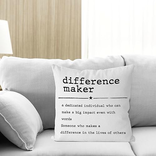 Miniatura 4 de IWXYI Difference Maker Definition - Funda de almohada de 18 x 18 pulgadas, definición mínima para decoración del hogar, funda de almohada decorativa