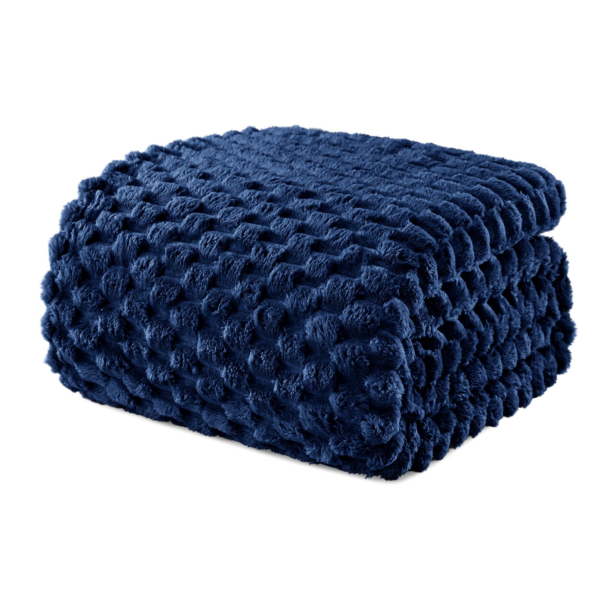 Exclusivo Mezcla Manta Cama Azul Marino - Manta Sofá, Manta Polar, Franela Doble Cara Suave, Ligera y Fácil Cuidado, Todas Estaciones, Jacquard Elegante, 230x270 CM OEKO-TEX STANDARD 100