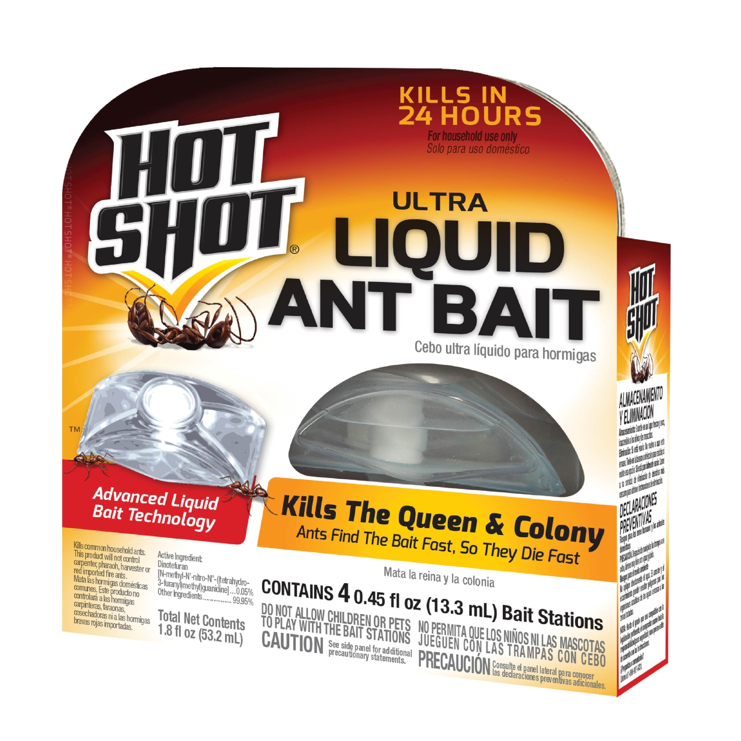 Hot Shot Ultra Liquid Ant Bait, 4 Count, 1 Pack