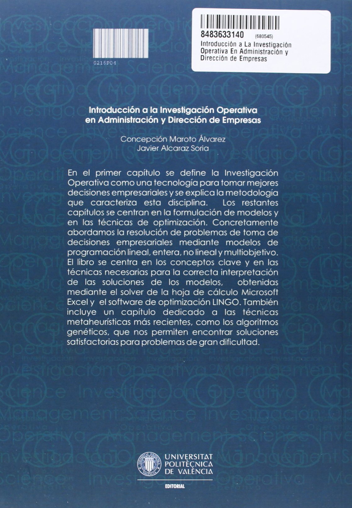 Introducción a La Investigación Operativa En Administración y Dirección de Empresas