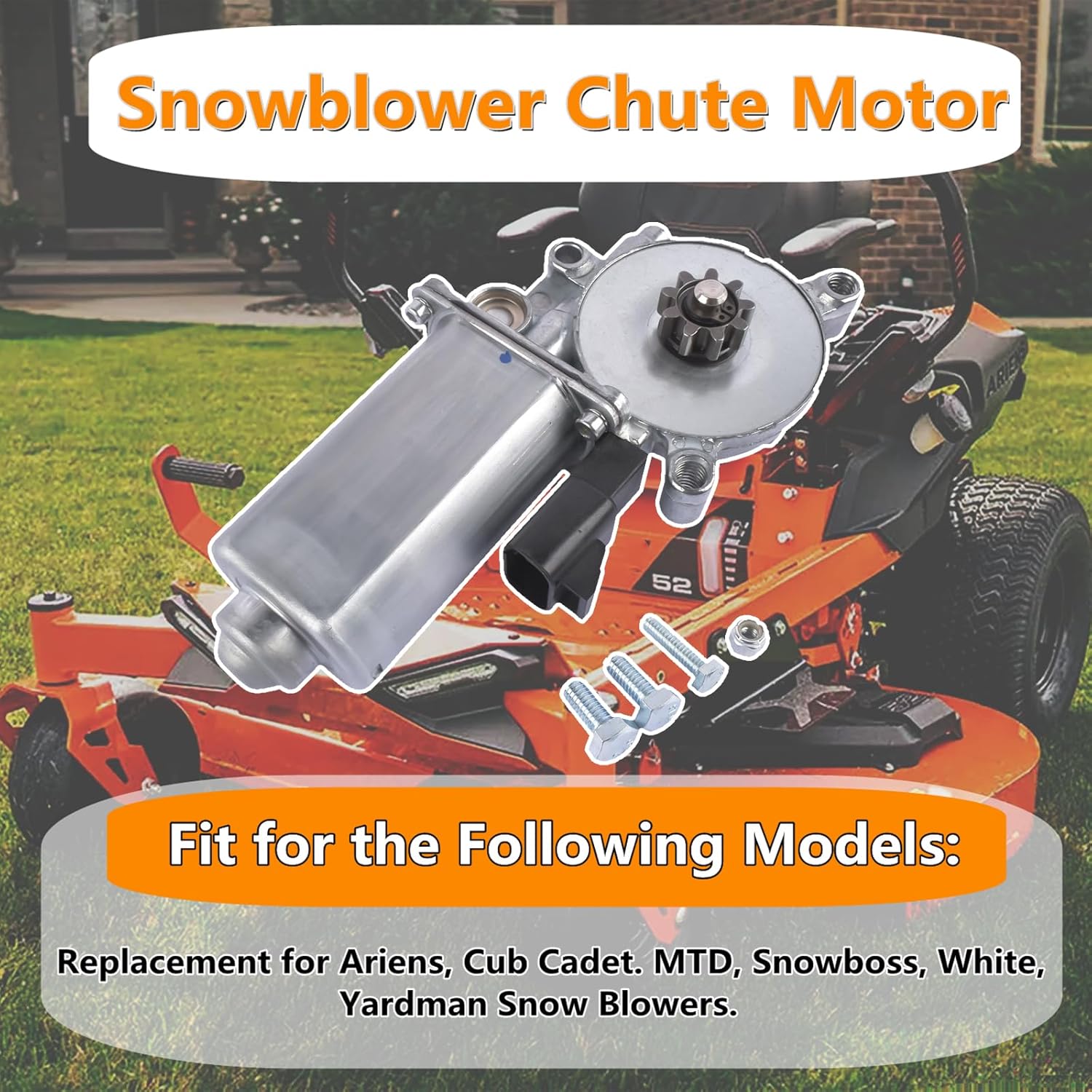 Snowblower Chute Motor Crank Motor 52423300 Replacement for Ariens MTD YardMan Cub Cadet Snowboss White - 953-0912A 924-0249B 724-0249B 853-0912A
