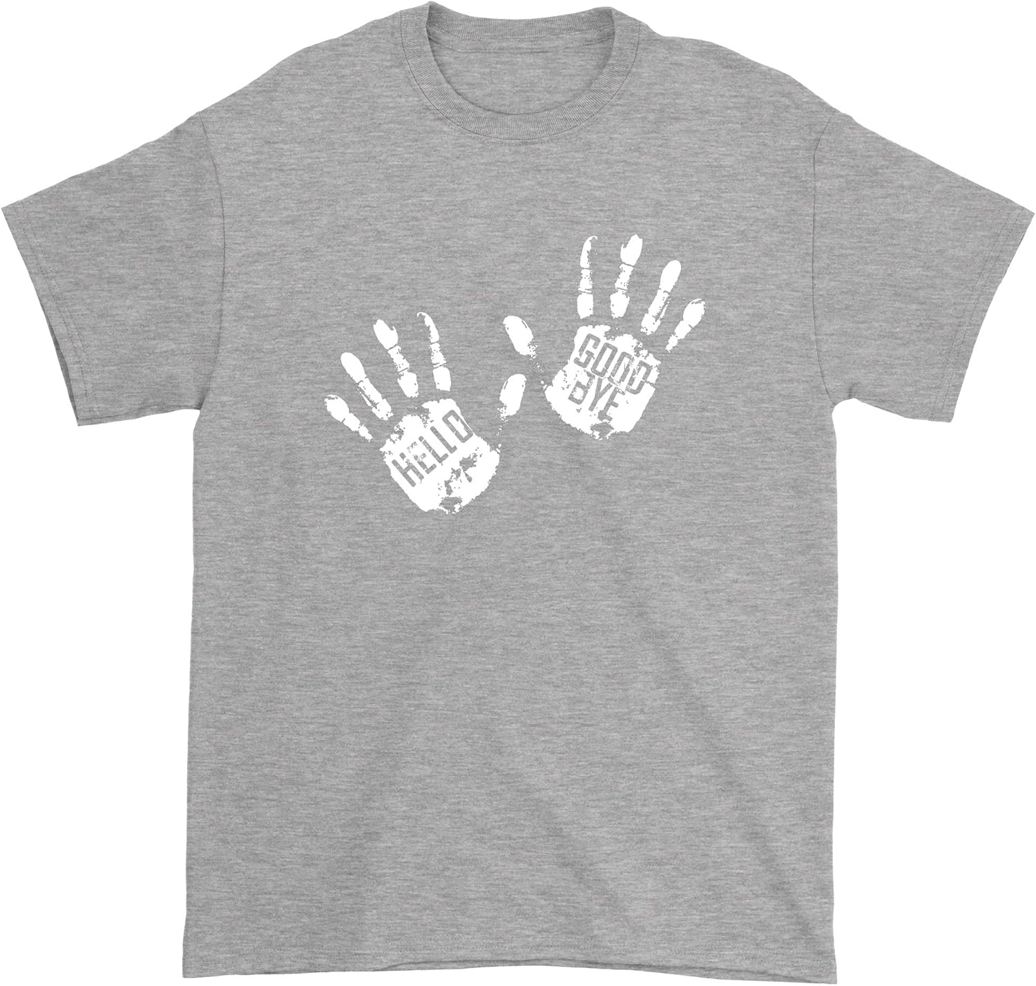 FerociTees Mens Umbrella Klaus Hello Goodbye Hands T-Shirt