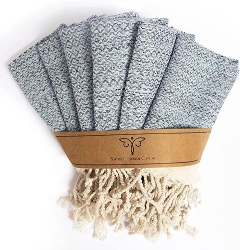 Miniatura 75 de SMYRNA TURKISH COTTON Herringbone Series - Juego de 6 paños de cocina lavables a máquina, ultra suaves, absorbentes, prelavados y de secado rápido