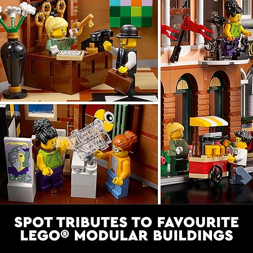 Miniatura 4 de LEGO Icons Boutique Hotel 10297 - Kit modular de exhibición de edificios para adultos, conjunto con 5 habitaciones detalladas que incluyen
