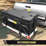 MAXXHAUL 70209 Soft Shell Cargo Carrier Bag for Hitch Mount Cargo Rack - Heavy Duty and Water Resistant 47 inch 20 inch x 20 inch Black with Tie Down Straps - 5