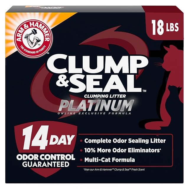 ARM & HAMMER Clump & Seal Platinum, litière agglomérante pour chat (18 lb)