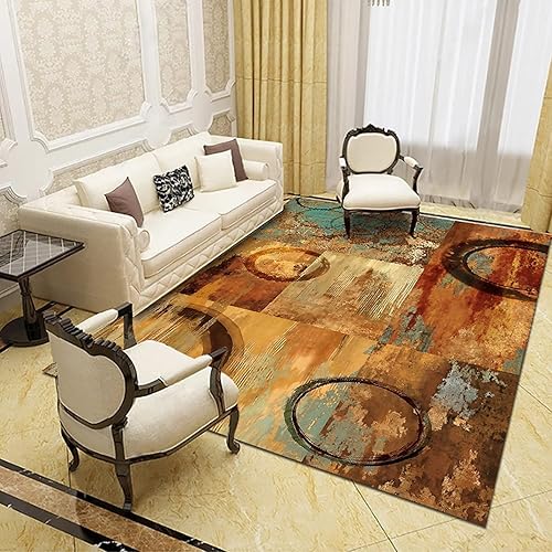 Modern Brown Carpet Home Living Room Bedroom Kitchen Rectangular Rug Bedside Balcony Entrance Corridor Non-Slip Washable Durable Floor Decor Mat