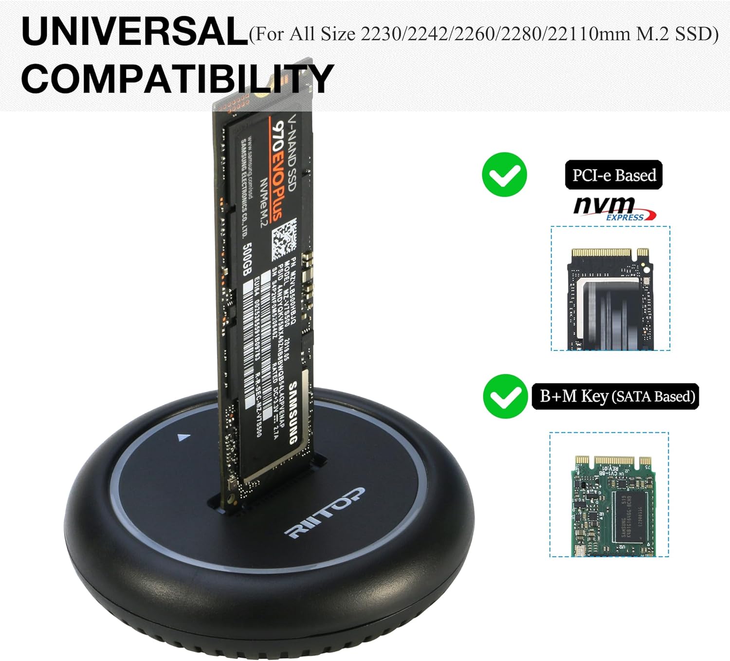 NVMe to USB Docking Station with RGB+ 40Gbps NVMe to USB Docking Station
