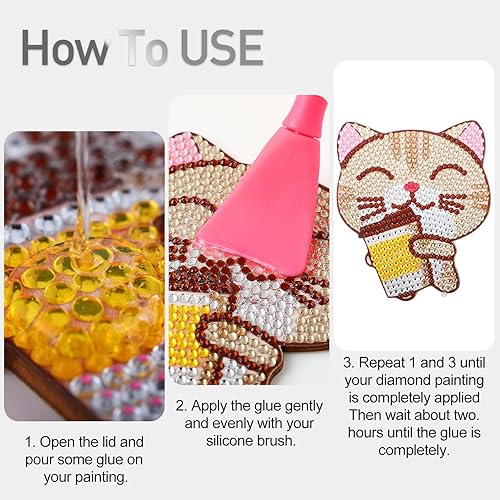 Miniatura 5 de Topwey Accesorios de pintura de diamantes, pegamento para arte de diamantes, rompecabezas, accesorios para kits de pintura de diamantes para adultos