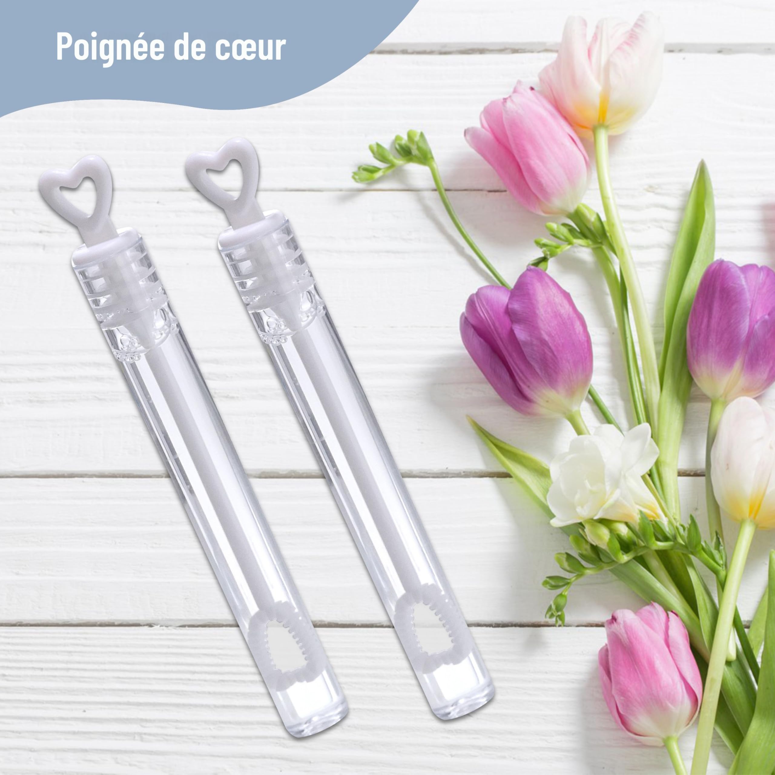 EinsSein 96x Bulles de savon mariage bocaux d'amour Box blanc bulle pour flacon deco coeur champêtre enfant anniversaire cadeau invites confirmation