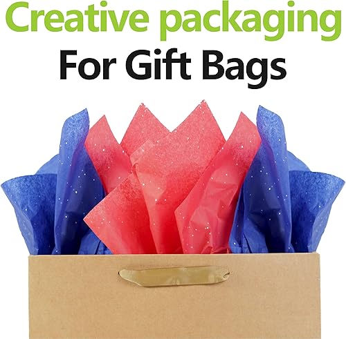 Miniatura 5 de Bobobag 80 hojas de papel de seda brillante grande de 20 x 20 pulgadas, 10 papel de seda de colores llamativos para bolsas de regalo, pañuelos de