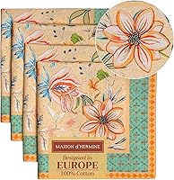 Vista 62 de Maison d' Hermine Servilletas de tela 100% algodón peinado de alta calidad, decorativas, lavables, juego de 4 servilletas para el hogar, cocina