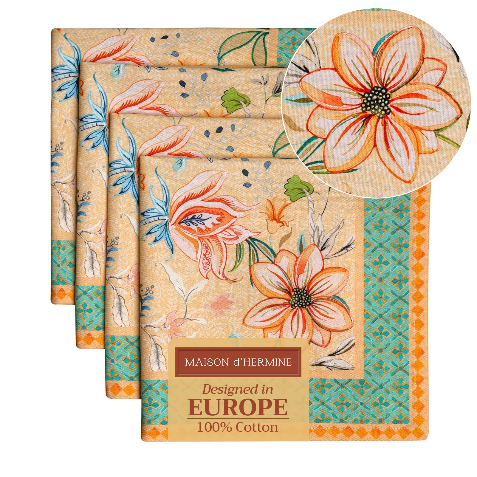 Servilletas decorativas Maison d'Hermine de algodón, ideales para buffet, comedor y camping 8