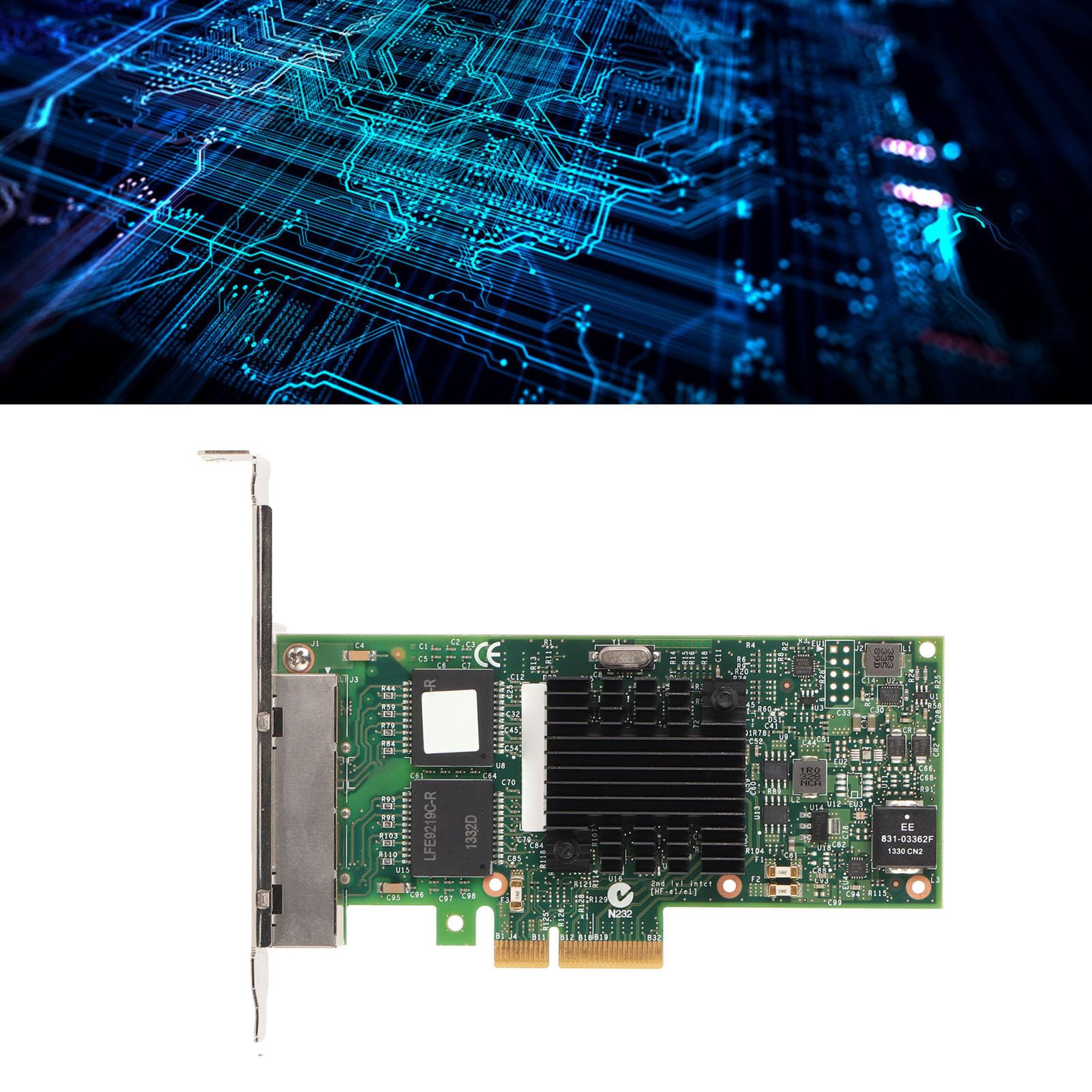 Tarjeta de red PCIe, tarjeta Gigabit Ethernet, 10 100 1000Mbps 4 puertos RJ45 5.0GT S Tarjeta LAN NIC de velocidad de interfaz para transmisión de servidor,