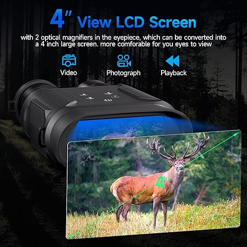 Miniatura 3 de Night Vision Binoculars, Night Vision Goggles Military Tactical, 4'' Large Screen Binoculars for Adults, Digital Infrared Night Vision HD 1080p from
