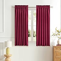 Vista 46 de Cortinas dorado oscuro de 108" para sala de estar, cortinas opacas de terciopelo con bolsillo para barra, para ventana, tratamiento de semi