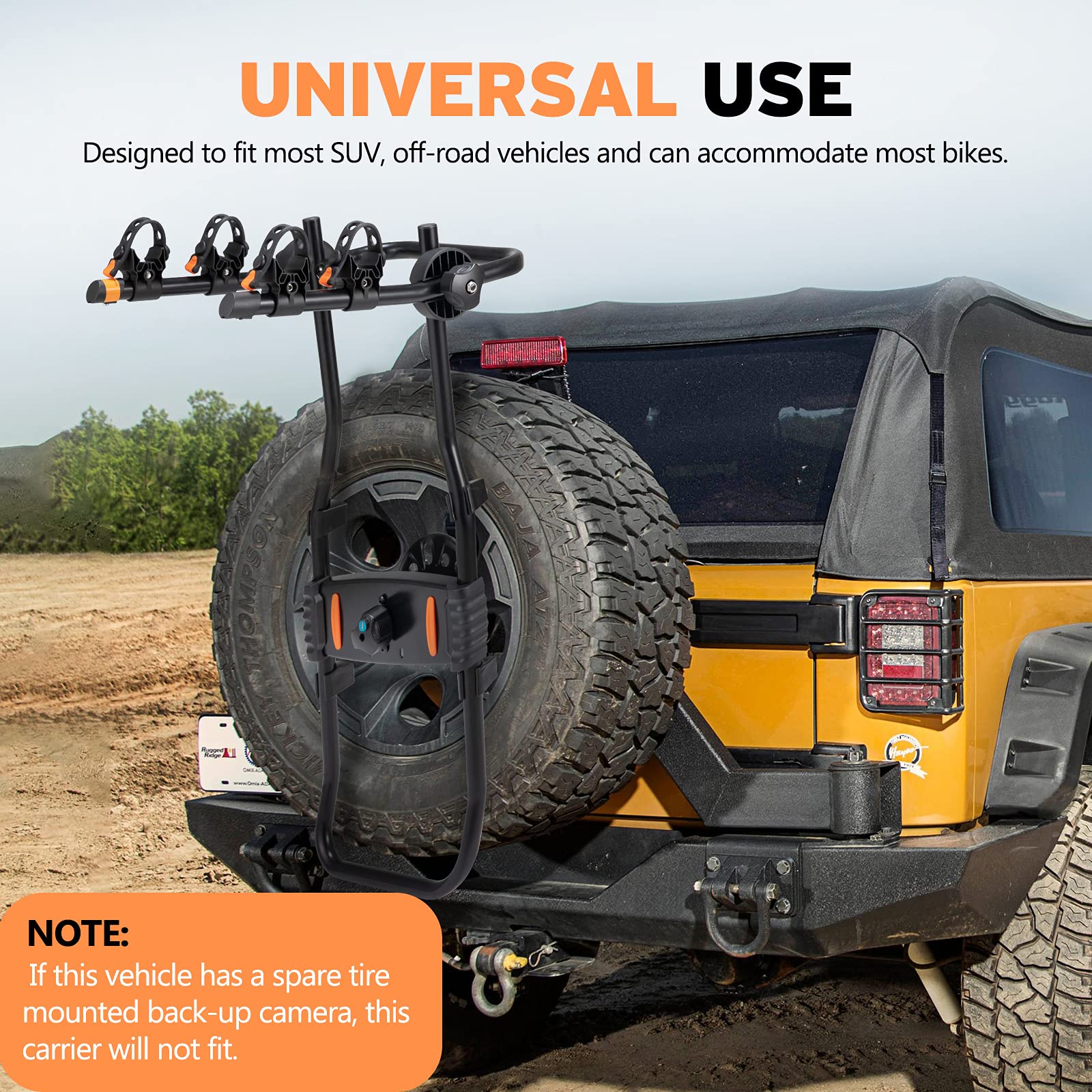 Buy Kanruis 2Bike Spare Tire Rack Bicycle Carrier Adjustable Bolton