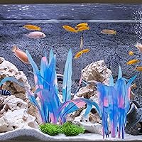 Vista 1 de Kaiyuan Dynasty 2 plantas artificiales de silicona para acuario, plantas artificiales para pecera, quelpa brillante, decoración de plantas