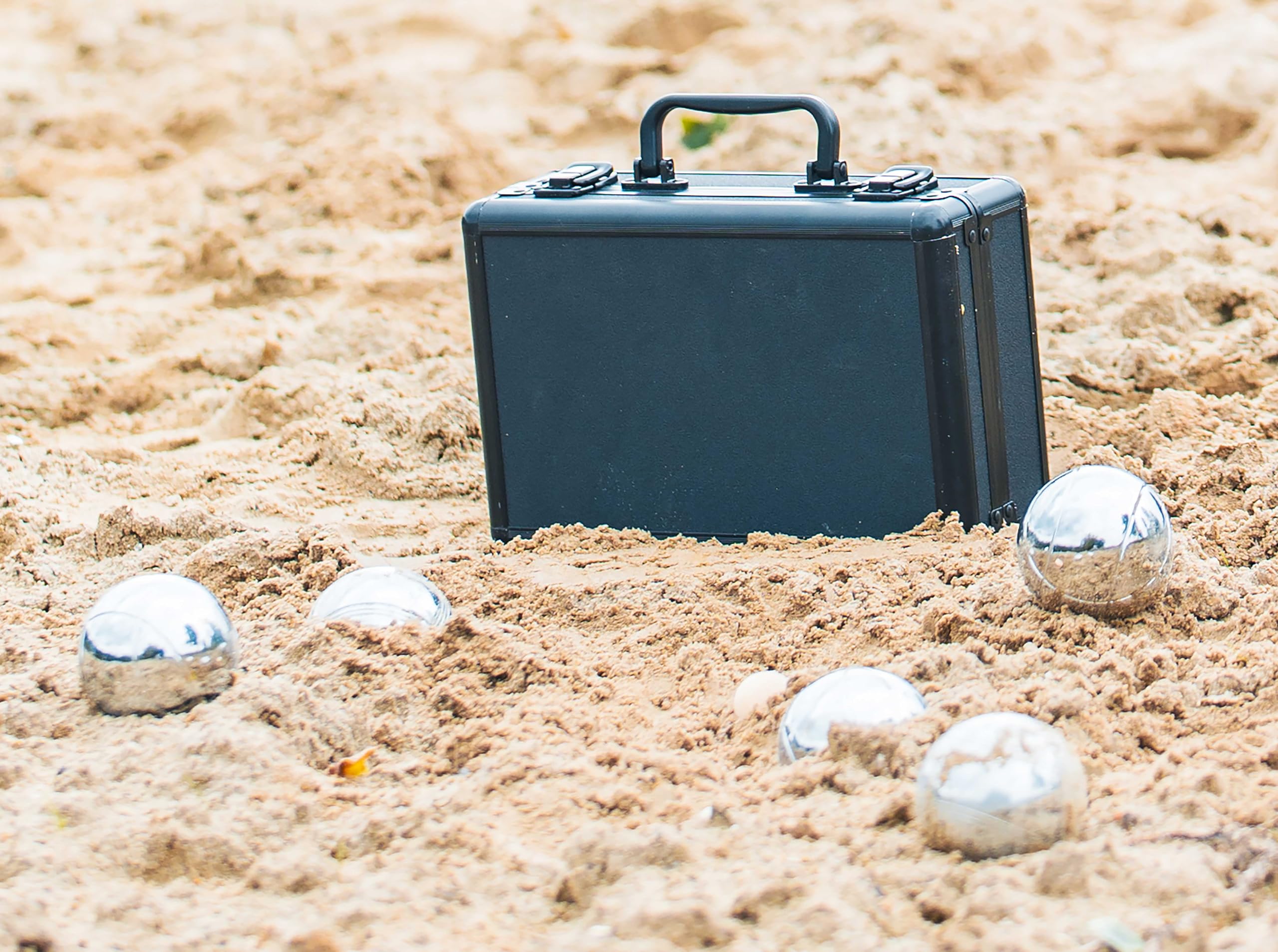 Boule De Petanque Kit Triplette Metal 74 Mm 720 G Mallette Aluminium Rigide | Kit Petanque Adulte En Coffret Rigide 26,5 X 10 X 9 Cm - Jeux Exterieur, Rangement, Protection, Transport, Famille Et Loisir