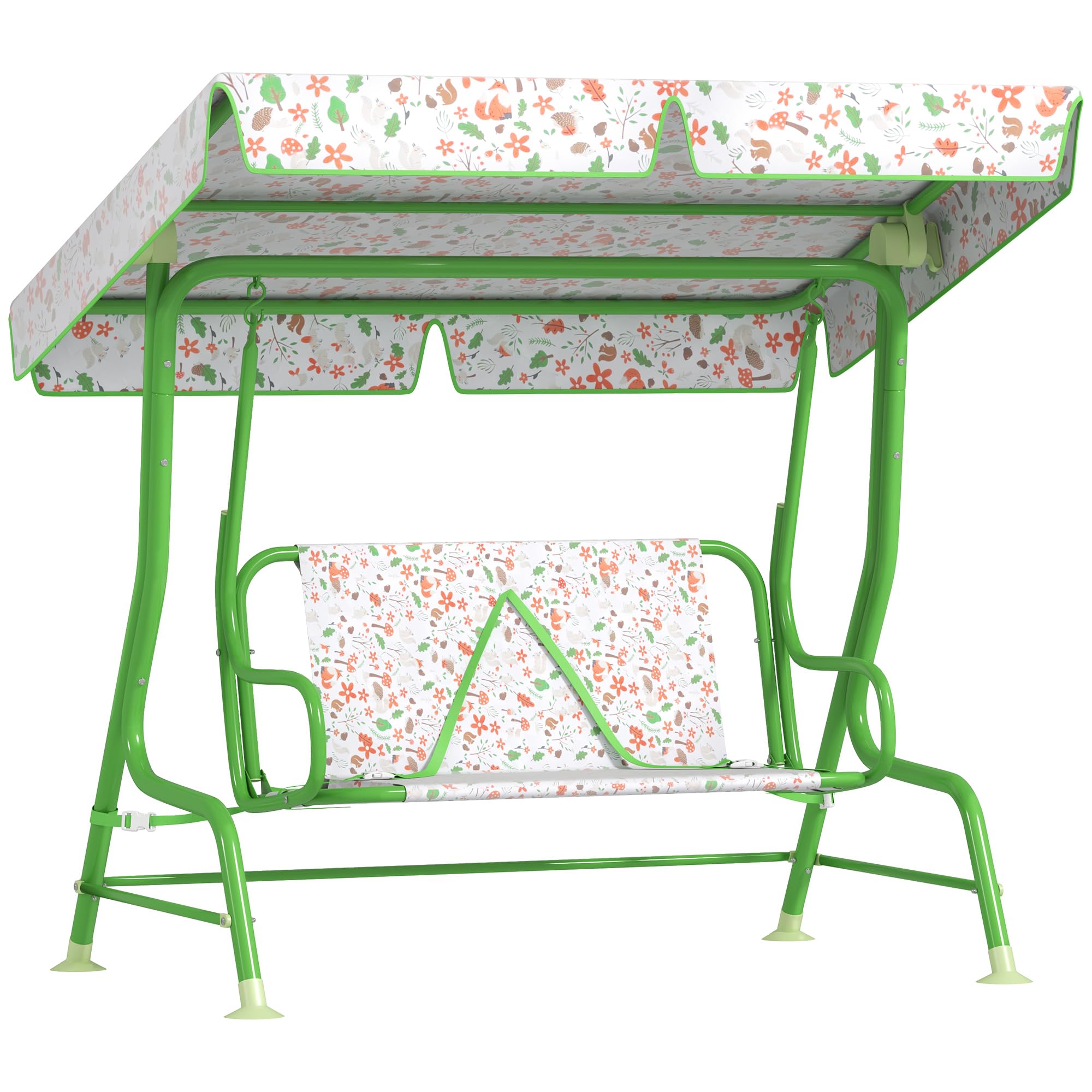 AIYAPLAY Kids Swing Seat - Green - Adjustable Canopy