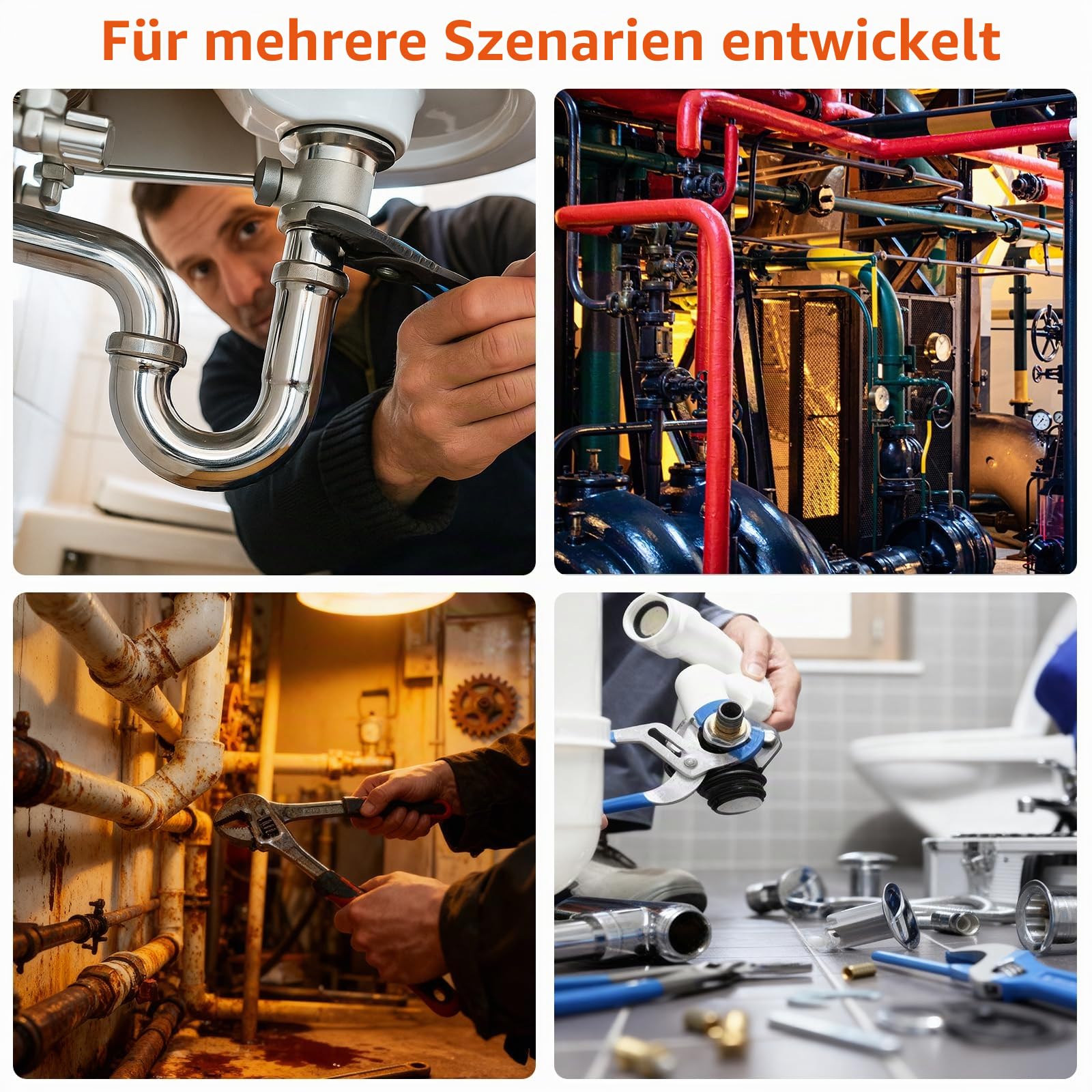 Proster Hydraulische Crimpzange 8-Tonnen Presszange TH16 TH20 TH26 TH32 Rohrschneider Gratfräser mit Dichtungsringe & stabiler Kunststoffbox für Rohrverbindung, Alu-Kunststoff-Rohre