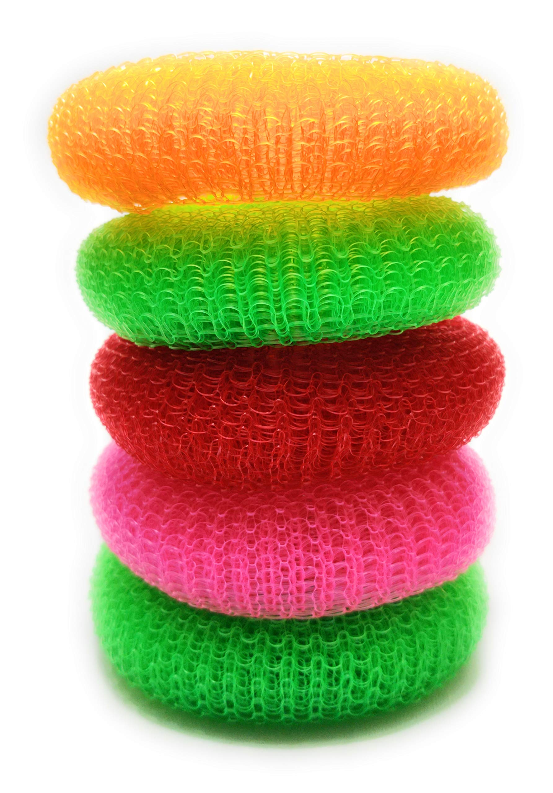 Red Crush Nylon Scrub Pads Non Stick Cookware Utensils Juna for Dish Wash Cleaning Non Stick Plastic Round Scrubber for Kitchen Bartan, Large, Assorted Colours, Pack of 5 (B08F5FWL14) Amazon Price History, Amazon Price Tracker