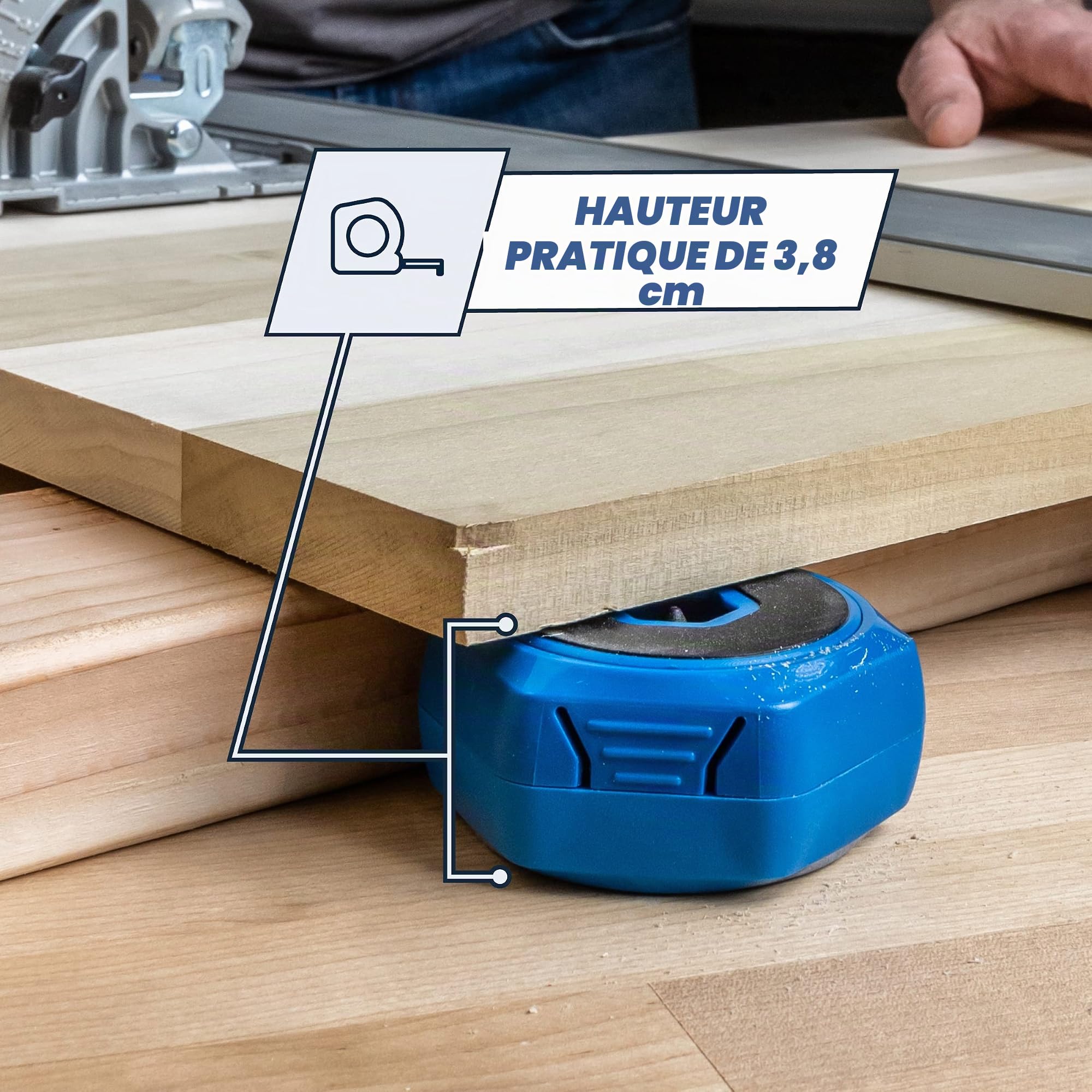 Blocs anti-dérapants Kreg, support de pièce stable avec pointe de peinture amovible, parfait pour le ponçage, le fraisage, le polissage, set de 4, capacité de charge de 90 kg
