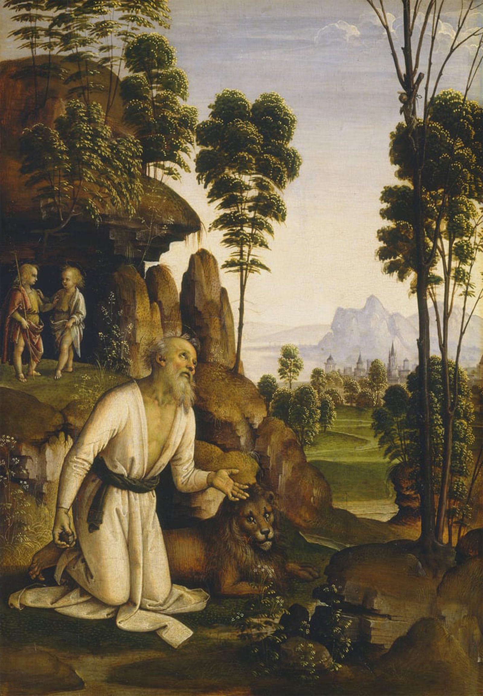 Affiche Toile Saint dans le désert Pietro Perugino - Décoration Murale 60x90