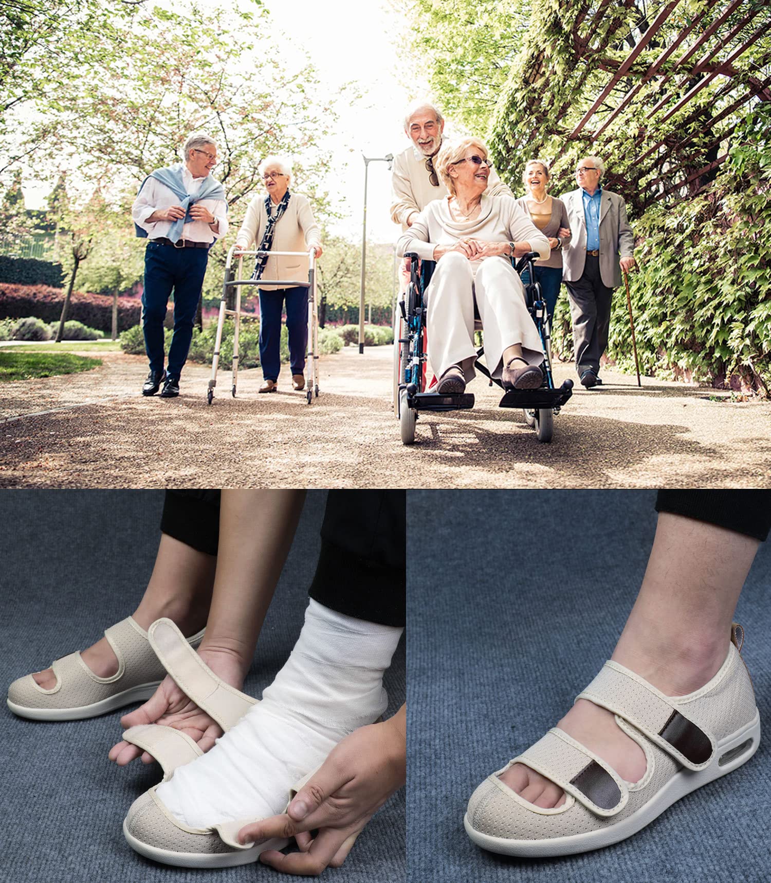 Scarpe di Larghezza Extra Larga Donna Uomo Scarpe diabetiche Ortopediche artrite Piedi gonfi Calzature per Uomo Donna per Anziani Artrite Edema Piedi gonfi Pollice valgo