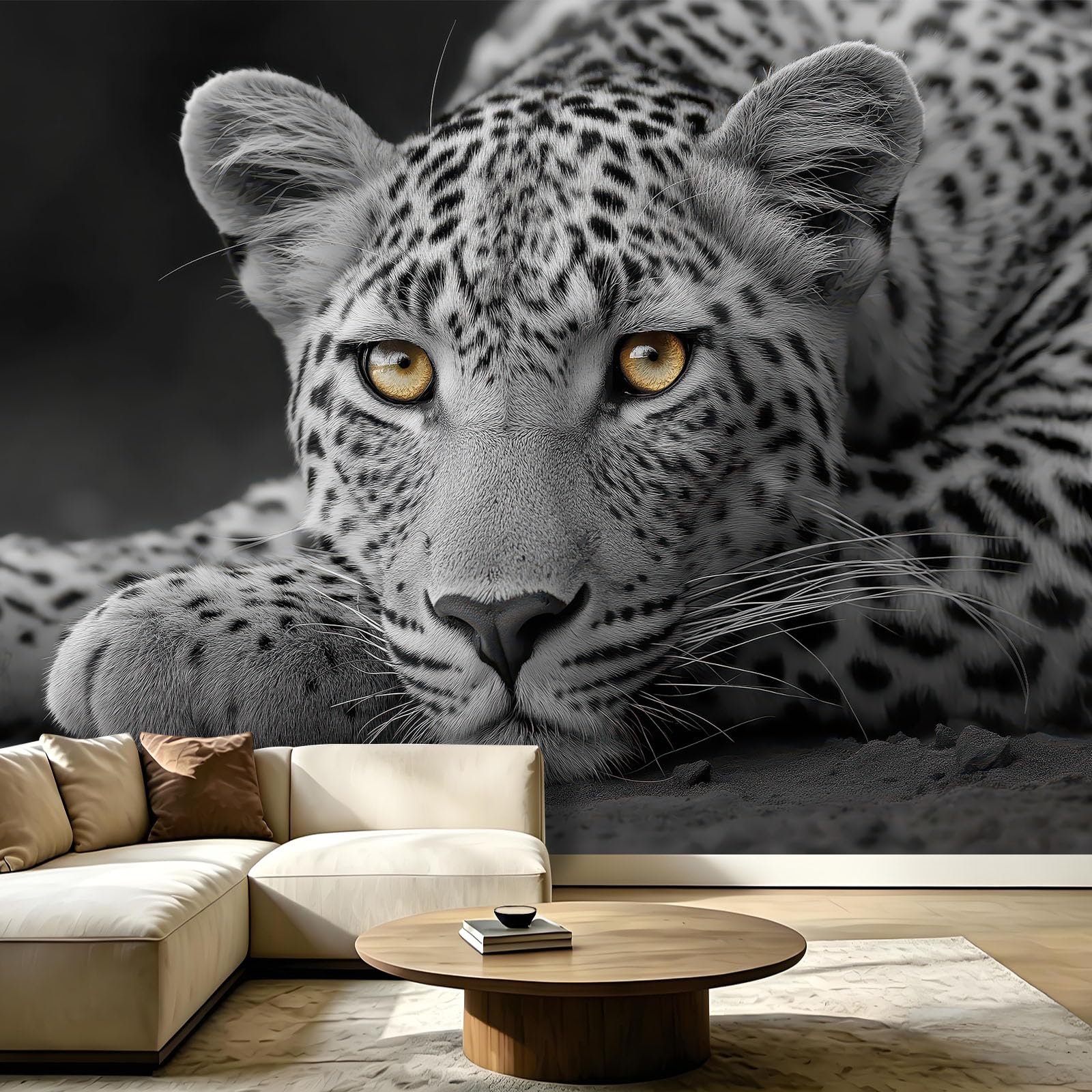 Générique Papier Peint Panoramique Nature Sauvage Animaux, 250 x 175 cm Léopard Gros Plan, Papier peint photo non tissé, pour Salon Chambre d'enfant Chambre Décoration Poster Papier Peint