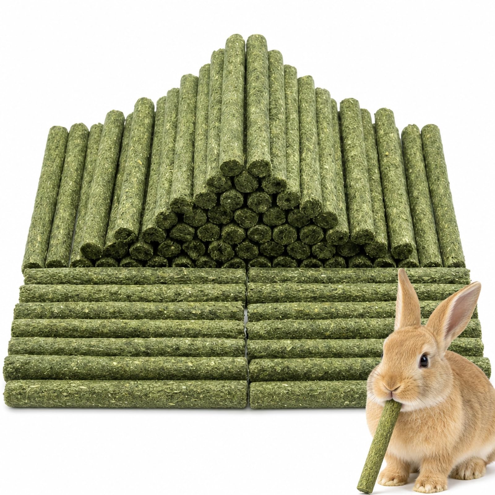 LTTNPY 45 PCS Rabbit Treats, 45 Mixed Hay Flavour Chew Sticks, Counted Small-animal