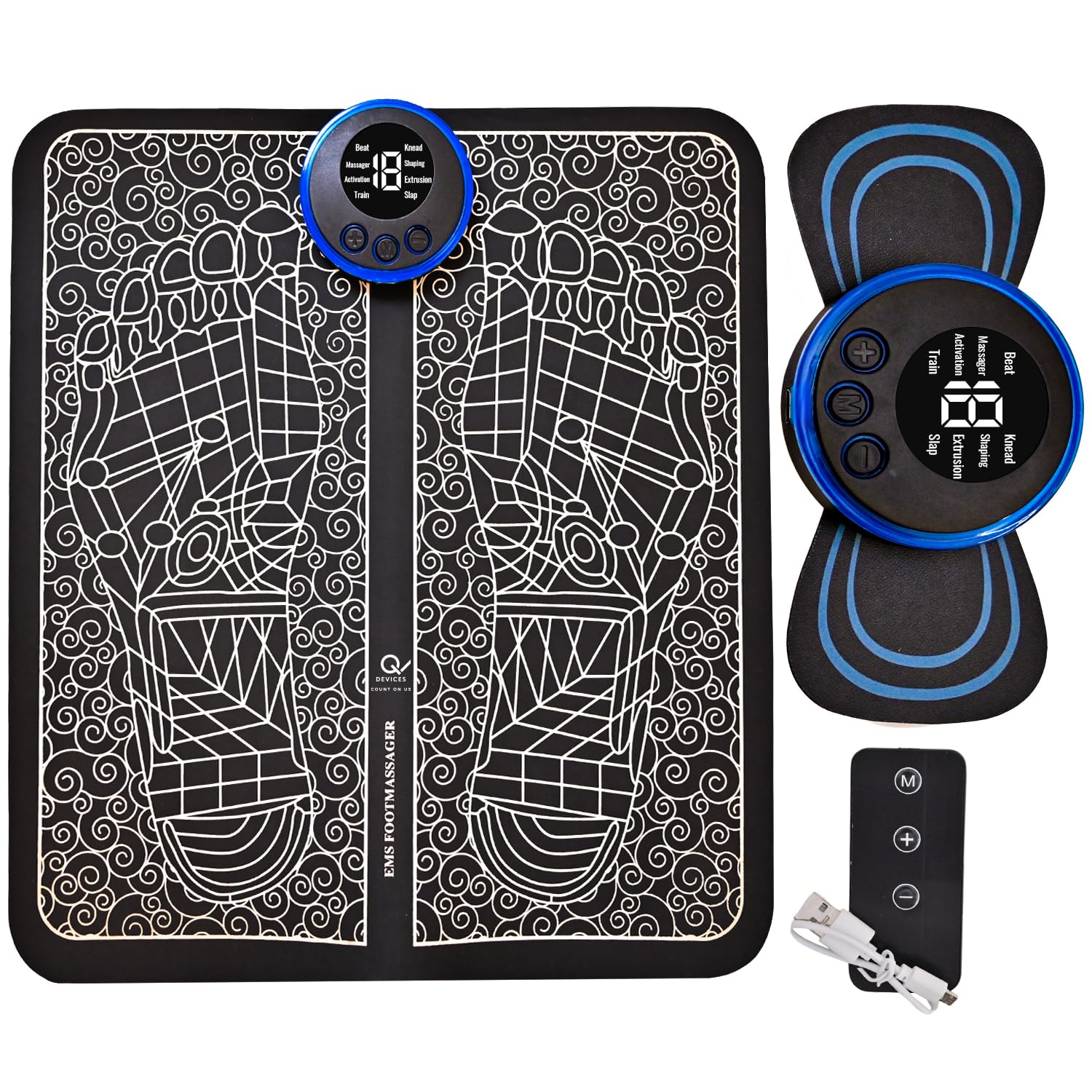 Q DEVICES EMS Foot Massager for Neuropathy, Portable, Rechargeable EMS Mat for Pain Relief, Plantar Fasciitis, Enhanced Circulation, Deep Muscle Relaxation, 8 Modes, 19 Intensity Levels (B0D4ZB3P2V) Amazon Price History, Amazon Price Tracker