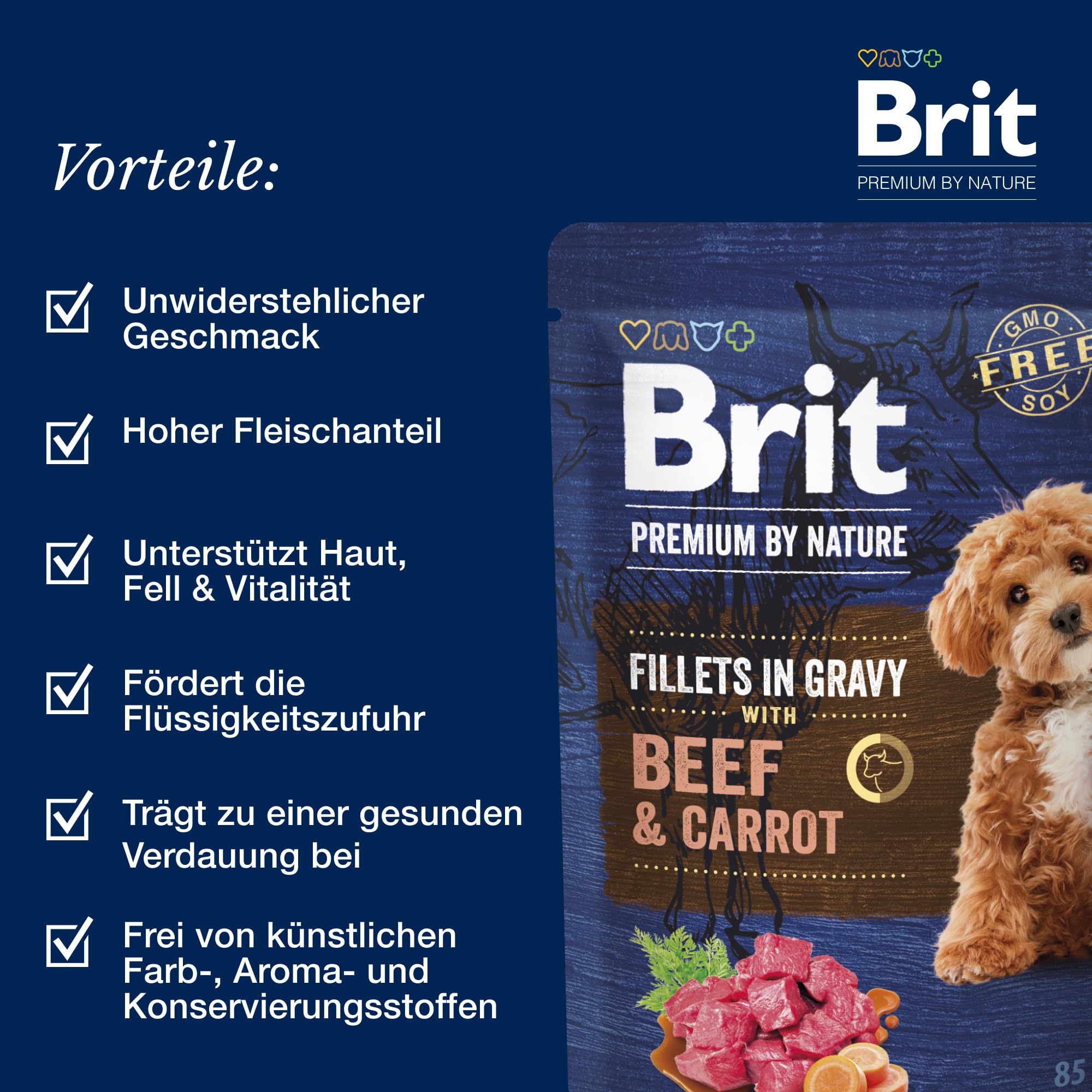 Brit Premium by Nature - Cibo umido per cani adulti, 24 x 85 g