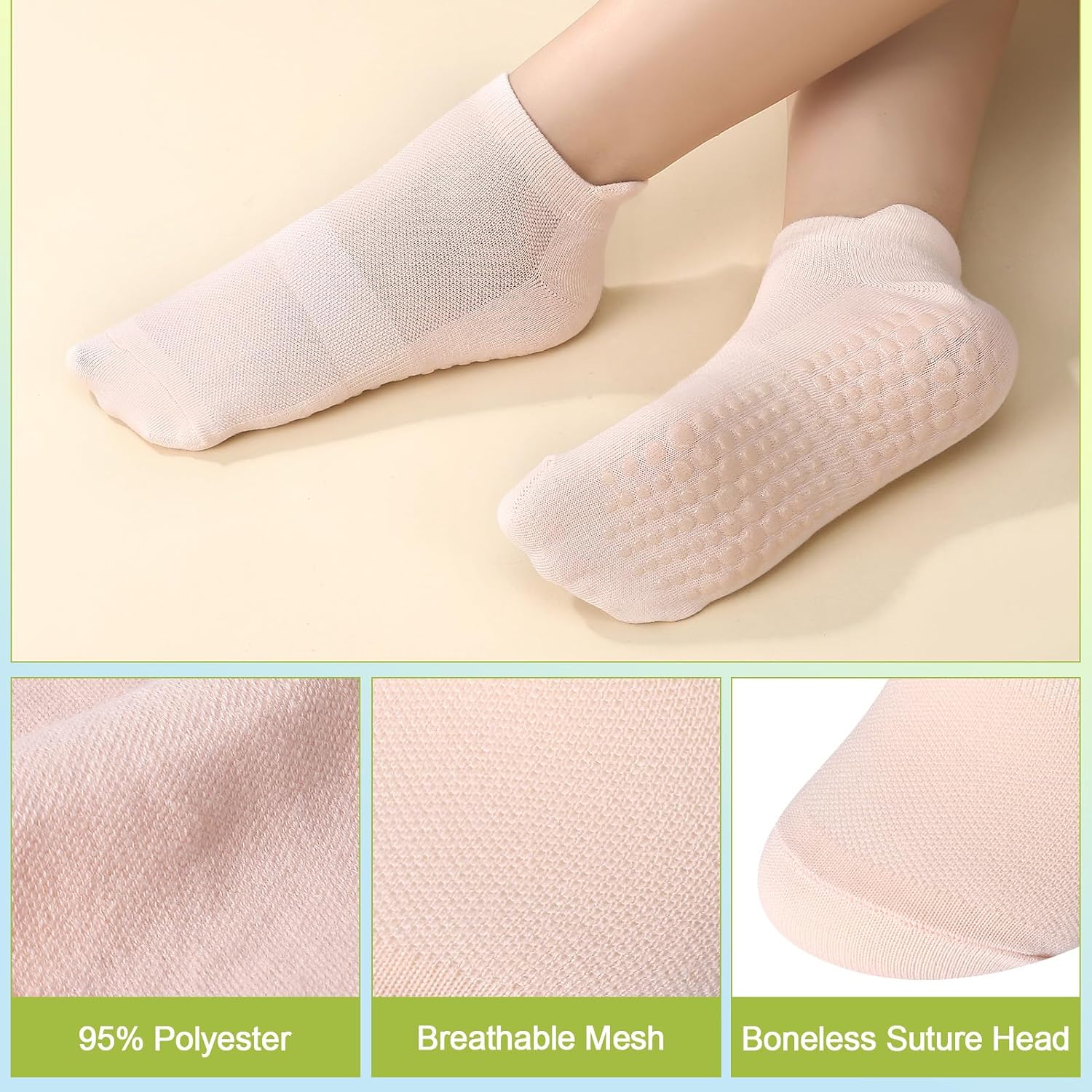 Jspupifip Pilates Socks for Women Non Slip Yoga Socks with Grips for Yoga Pilates Ballet Barre Athletic
