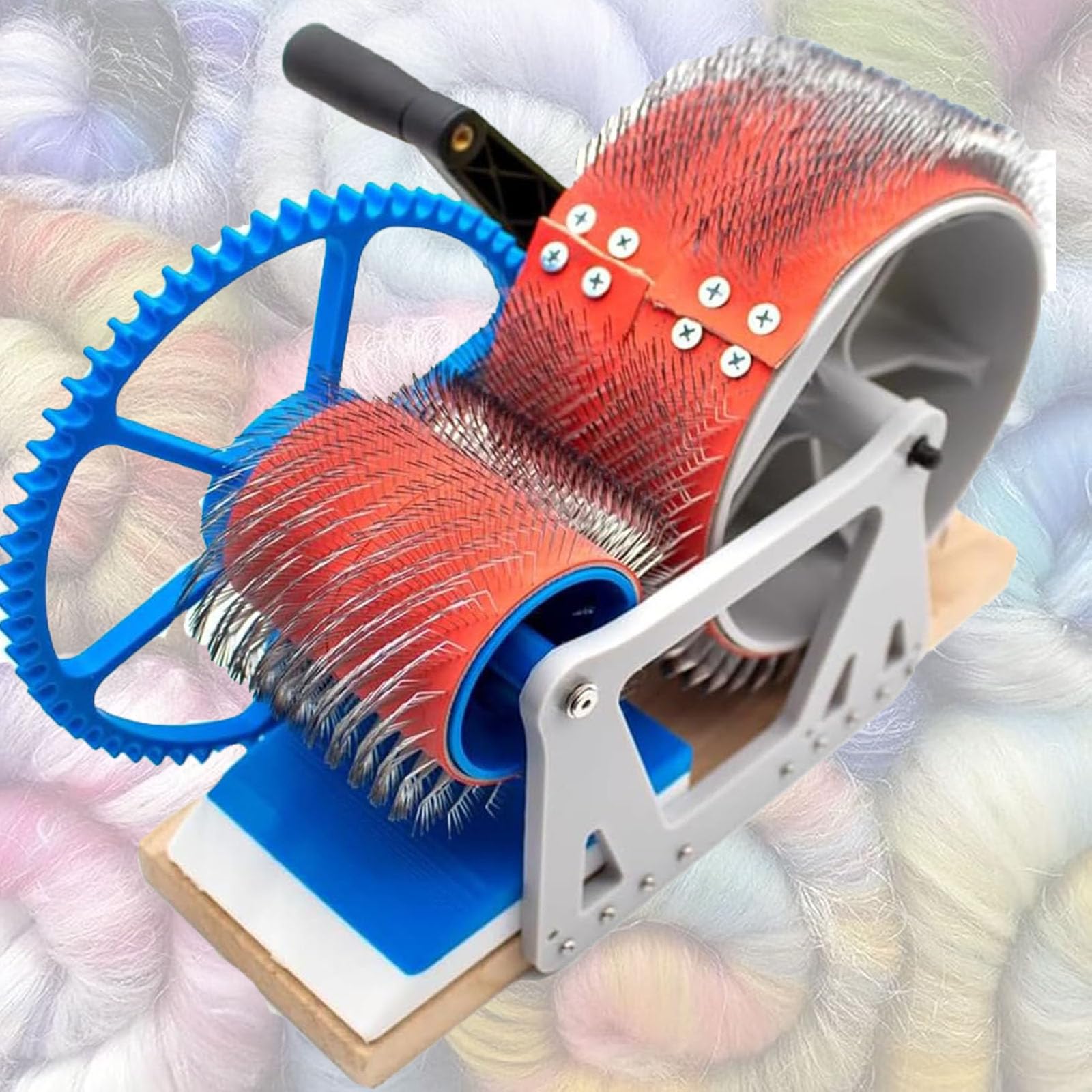 Jybnbbe As Shown Wool Carding Machine For Diy Felt And Handicraft Projects, Fast Color Blending And Combing